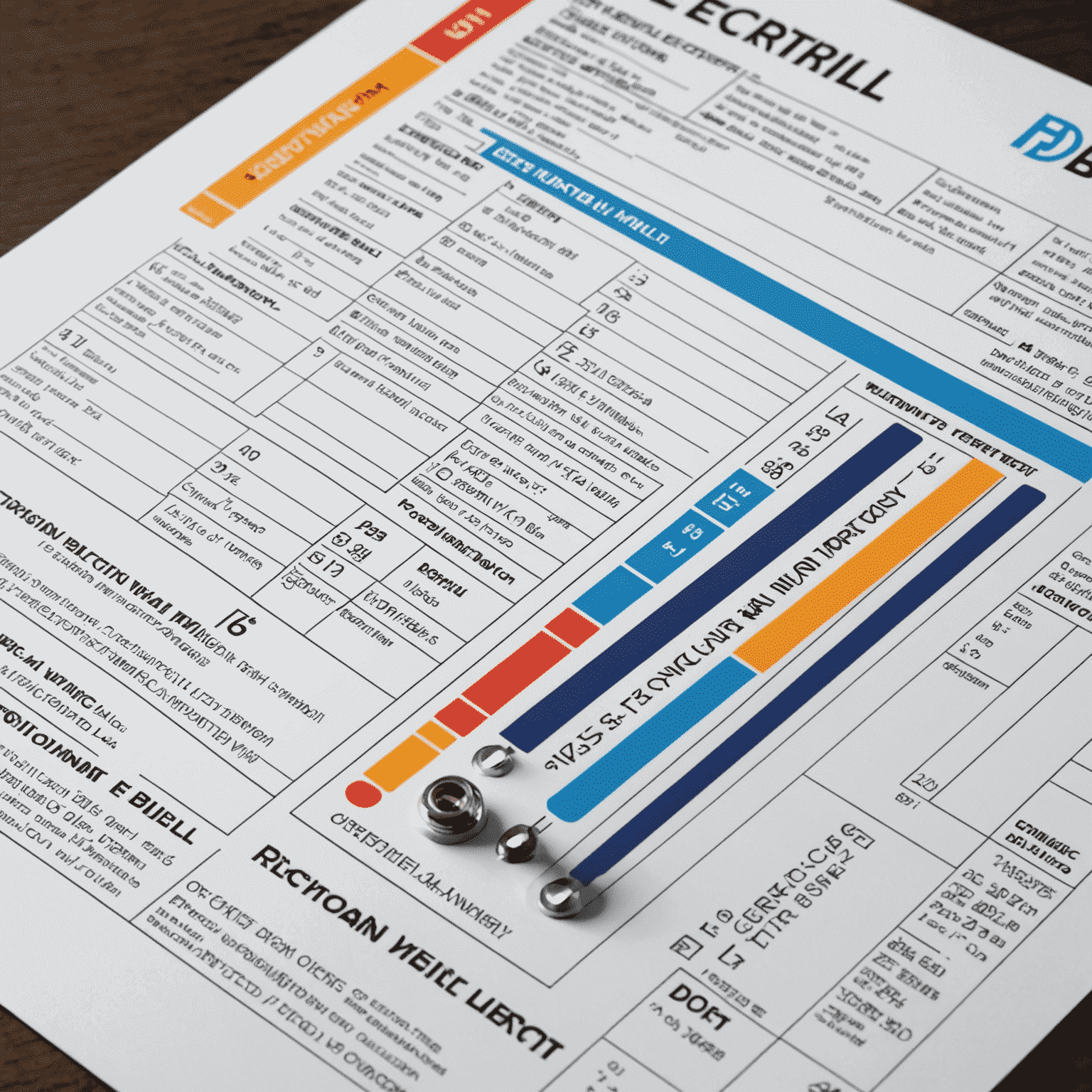 Detailed diagram of an electricity bill with highlighted sections and explanations