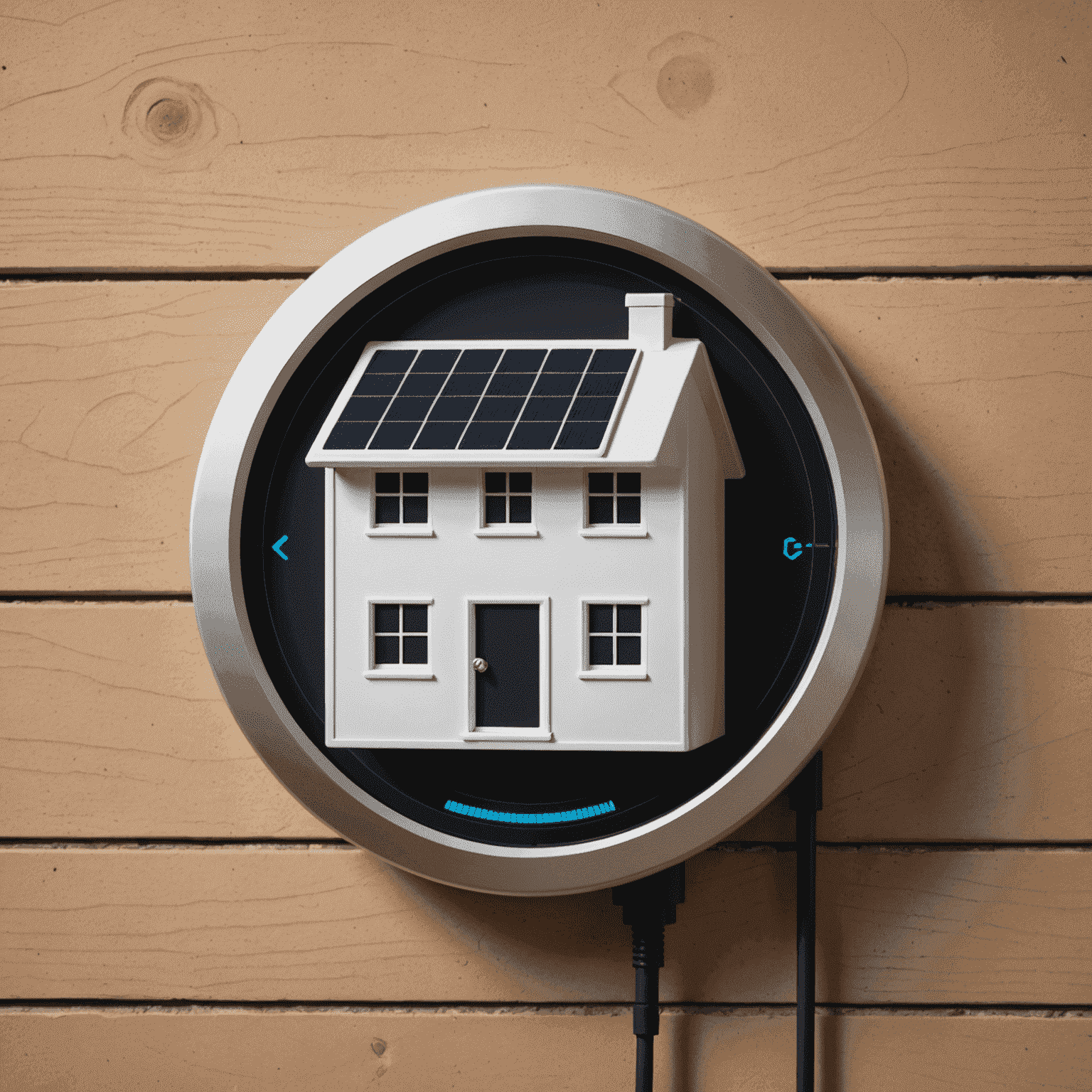 Icon of a house connected to a smart meter, symbolizing the connection of your home to our tracking system