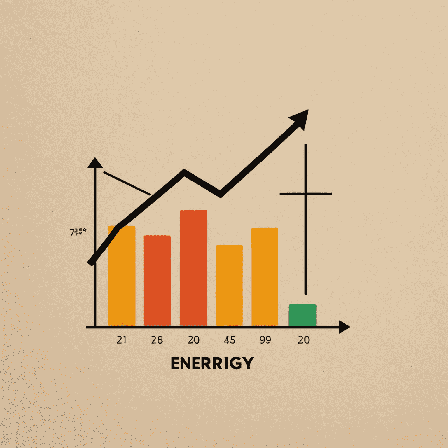 Icon of a line graph with an upward trend, representing the tracking of energy usage over time
