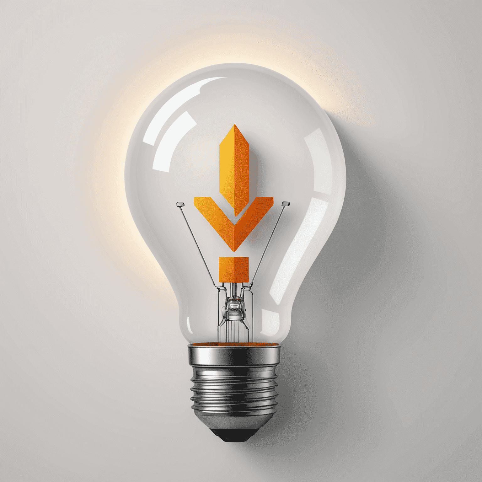 Icon of a lightbulb with a downward arrow, representing the optimization and reduction of energy usage